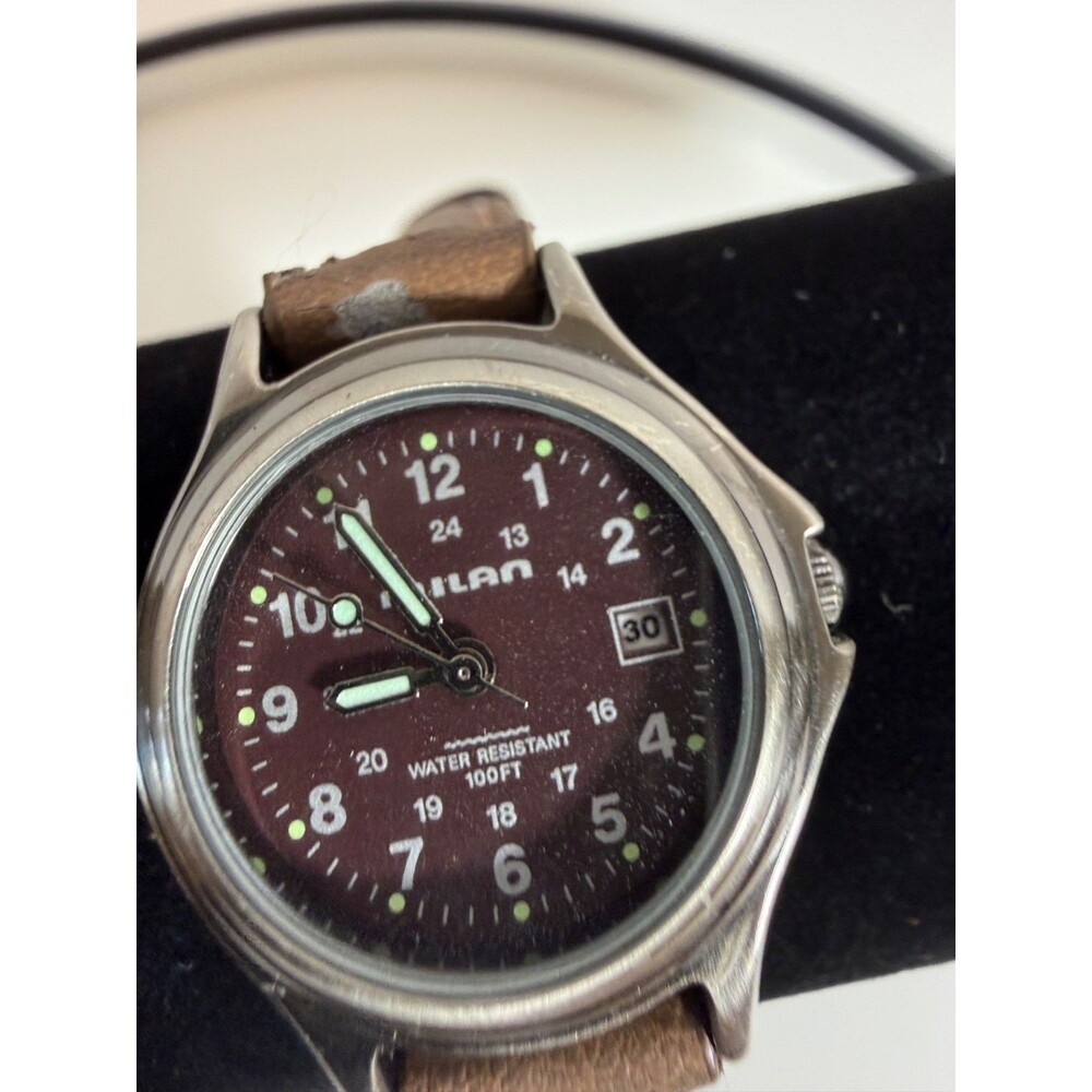 Milan Women’s Analog Watch With Brown Leather Strap Water Resistant 100ft Stainl